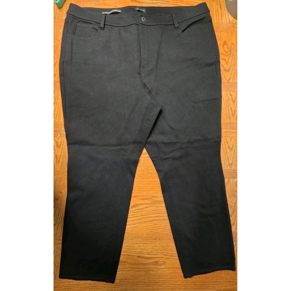Talbots Soho 5-Pocket Straight Leg Pants Black Plus Size 22WP Slimming